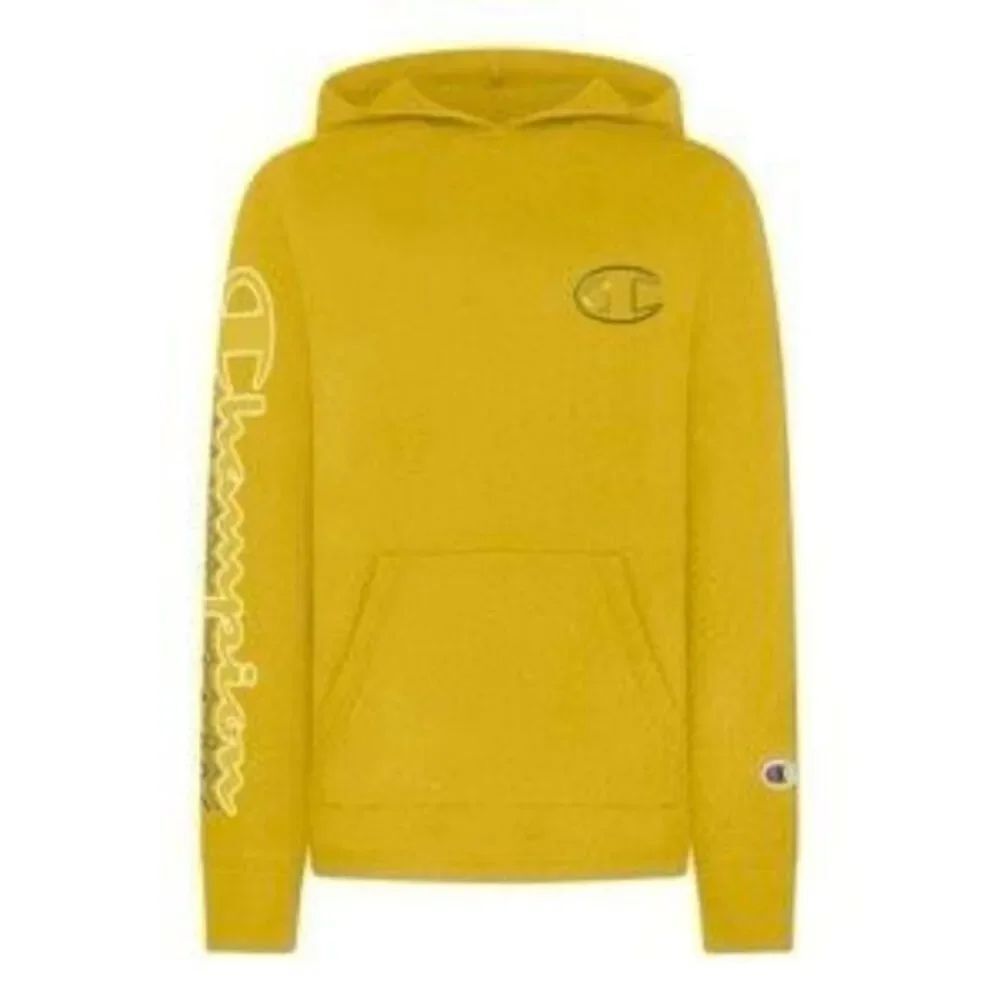 Champion Graphic Hooded Yellow Pullover Boys Long Sleeve Athletic Pocket Top